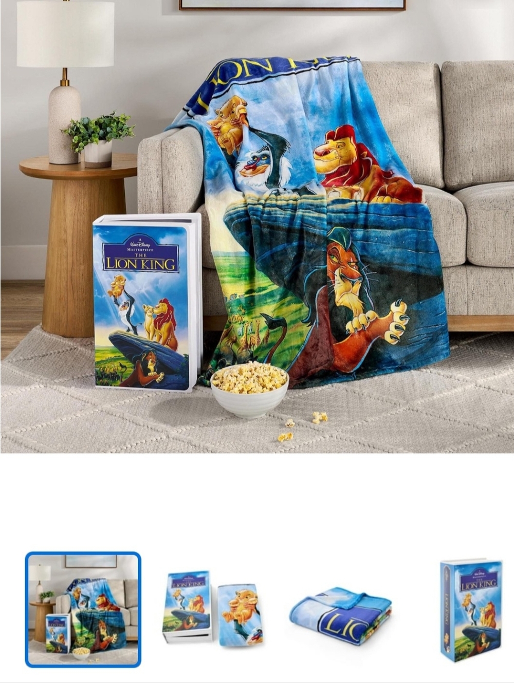 Disney Classic VHS Boxed Silk Touch Throw, 50" x 70" THE LION KING